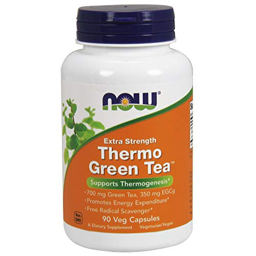 NOW Supplements Thermo Green Tea Extra Strength with 700 mg Green Tea and 350 mg EGCg 90 Veg Capsules