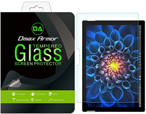 Dmax Armor for Microsoft Surface Pro 6 / Surface Pro 2017 / Surface Pro 4 Glass Screen Protector, [Tempered Glass] 0.3mm 9H Hardness, Anti-Scratch, Anti-Fingerprint, Bubble Free, Ultra-Clear