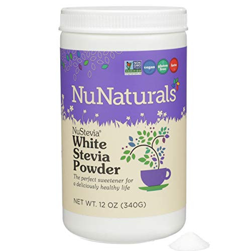 NuNaturals White Stevia Powder All Purpose Natural Sweetener Sugar Free 12 Ounce Jar