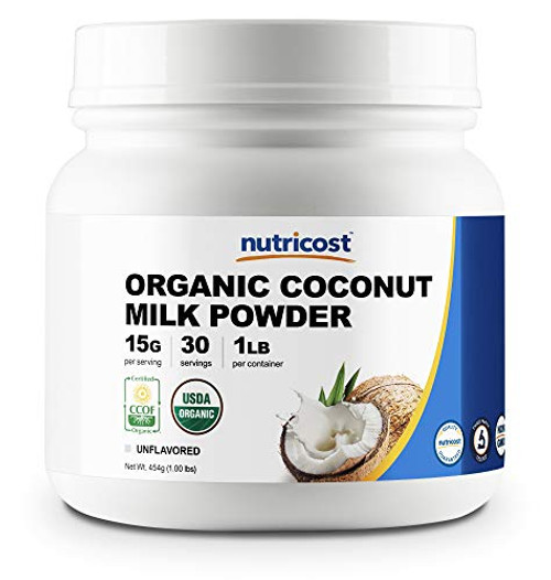 Nutricost Organic Coconut Milk Powder 1LB   Non GMO Certified Organic Coconut Milk Powder