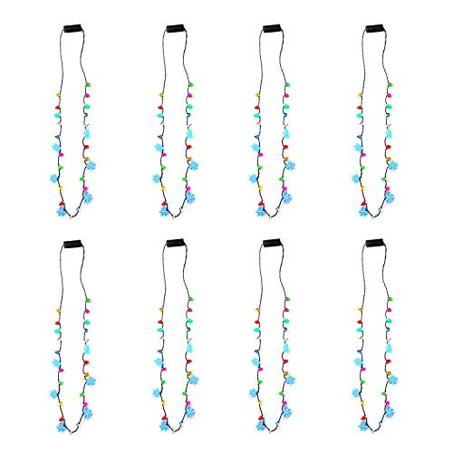 OAONNEA 8 Packs LED Light Up Holiday Decoration Christmas Flashing Bulbs Necklaces for AdultsKids Xmas Party Favors  8 Packs