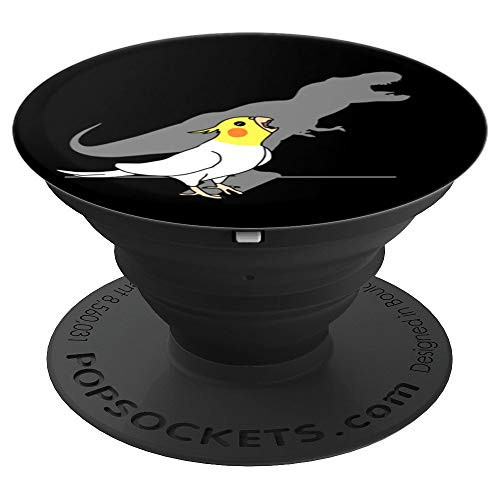 T Rex Lutino Cockatiel Yellow White Parrot Birb Meme Scream PopSockets Grip and Stand for Phones and Tablets