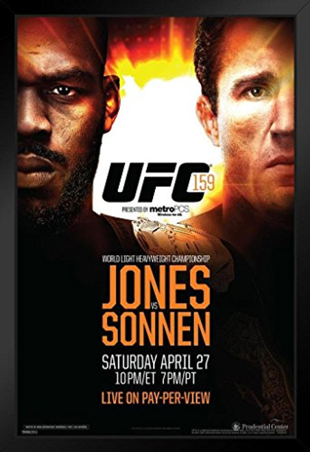 Pyramid America Official UFC 159 Jon Jones vs Chael Sonnen Sports Black Wood Framed Art Poster 14x20 Pyramid America Official UFC 159 Jon Jones vs Chael Sonnen Sports Black Wood Framed Art Poster 14x20
