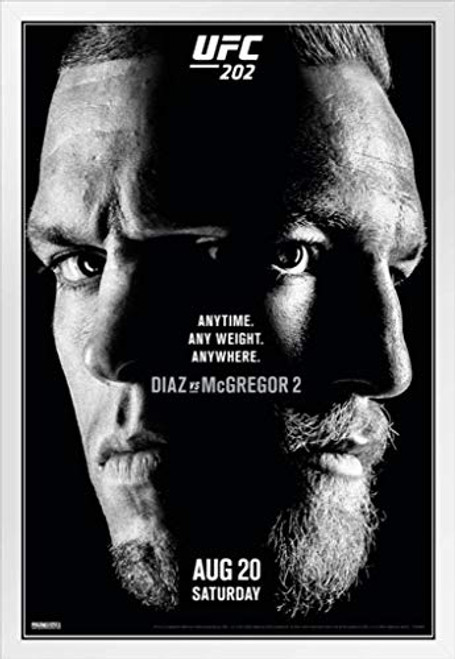 Pyramid America Official UFC 202 Nate Diaz vs Conor McGregor 2 Sports White Wood Framed Poster 14x20 Pyramid America Official UFC 202 Nate Diaz vs Conor McGregor 2 Sports White Wood Framed Poster 14x20
