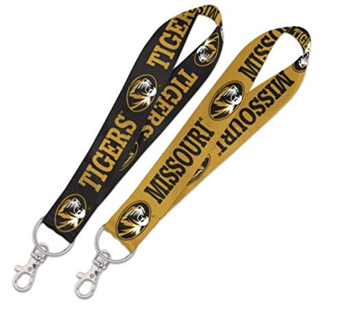 NCAA University Missouri Tigers Mizzou 1  Inch Lanyard Key Strap Metal Ring