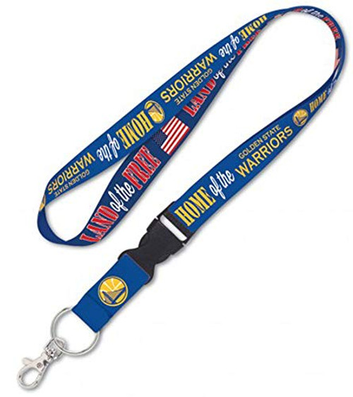 WinCraft NBA Golden State Warriors Land of The Free Home of The Warriors Lanyard WinCraft NBA Golden State Warriors Land of The Free Home of The Warriors Lanyard