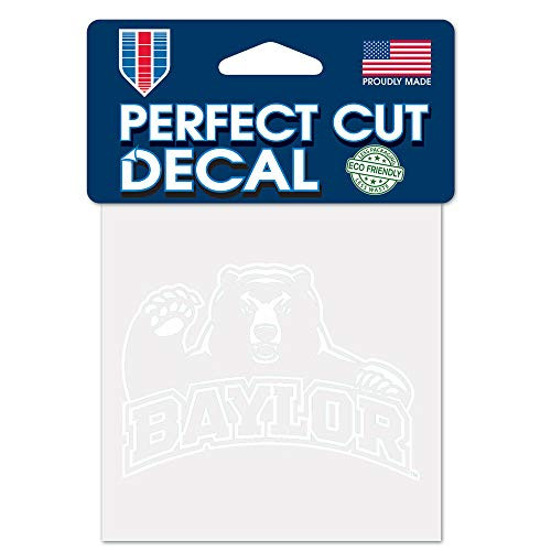 WinCraft NCAA Baylor Bears 4x4 Perfect Cut White Decal One Size Team Color
