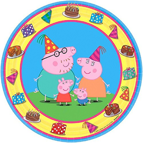 Amscan 541499 Round Plates   Peppa Pig Collection   8 pcs   Party Accessory