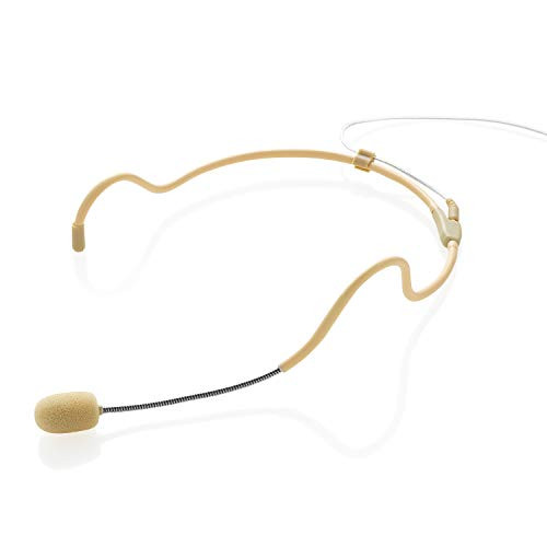 Tunical HMRO 1 Headset Microphone  Omnidirectional Headworn Mic for Shure and Sennheiser Wireless Microphone Systems Ideal for Singing Presentation Churches Lectures  Beige