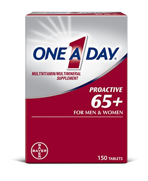 One A Day Proactive 65  Mens   Womens Multivitamin Supplement with Vitamin A Vitamin C Vitamin D and Zinc for Immune Health Support* Calcium Folic Acid   More 150 Count