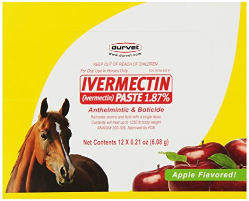 Durvet 12 Pack Ivermectin Dewormer Paste for Horses