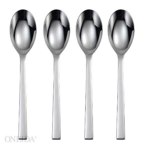 Oneida Chef s Table Everyday Flatware Dinner Spoons Set of 4 18 0 Stainless Steel Silverware Set