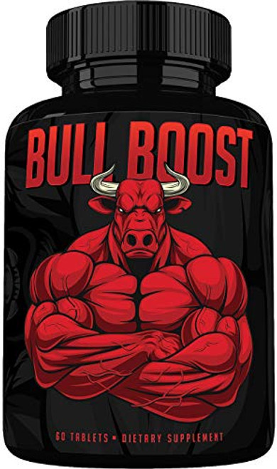 Bull Boost Testosterone Booster for Men   Enlargement Supplement   Increase Size Strength Stamina   Energy Enhancing Mood Endurance Boost   Natural Male   1 Month Supply   Made in USA