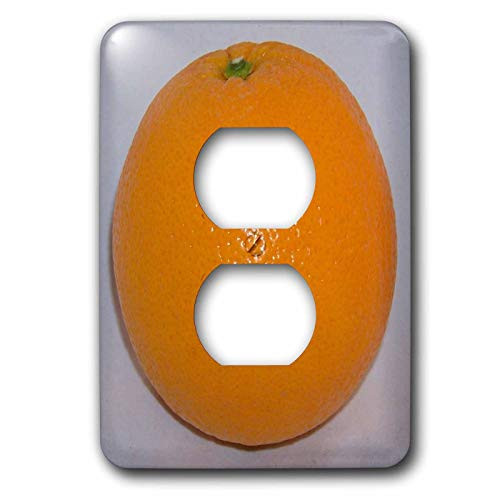 3dRose lsp 21646 6 Orange White Background 2 Plug Outlet Cover
