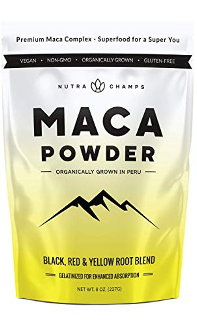 Organic Maca Powder Peruvian Grown Maca Blend with Yellow Black Red Roots Gelatinized for Superior Bioavailability Natural Vegan Non GMO 8oz Bag Organic Maca Powder Peruvian Grown Maca Blend with Yellow Black Red Roots Gelatinized for Superior Bioavailability Natural Vegan Non GMO 8oz Bag
