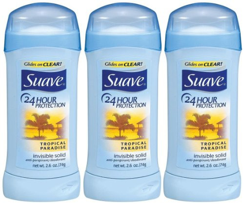 Suave 24 Hour Protection Invisible Solid Deodorant for Women Tropical Paradise   26 oz   3 pk