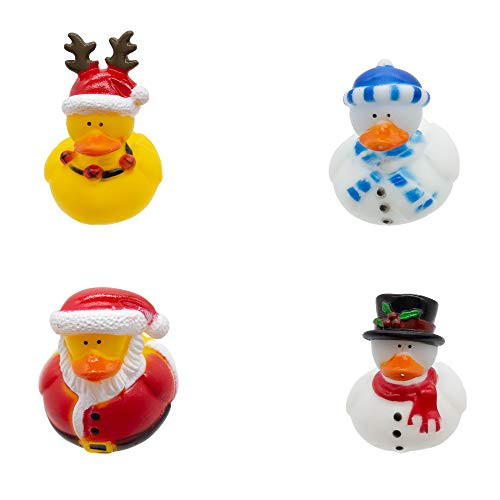 Windy City Novelties 50 Pack   2  Assorted Winter Themed Rubber Ducky Bath Toys  Christmas
