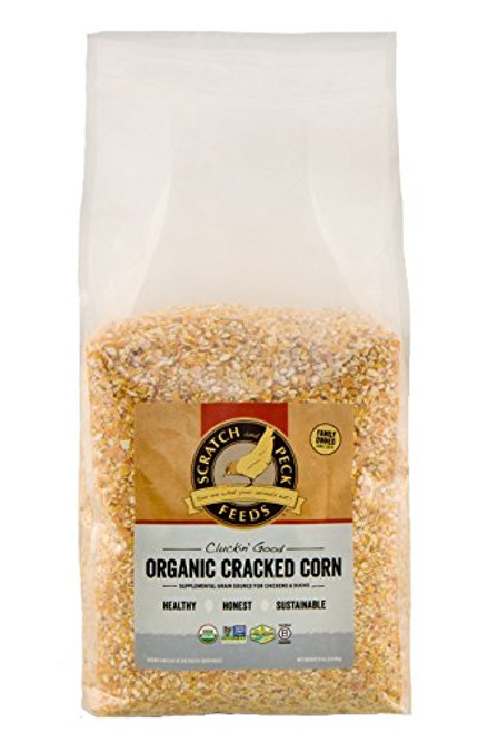 Scratch and Peck Feeds Cluckin  Good Organic Cracked Corn   8 lbs   Organic and Non GMO Project Verified   8600 08