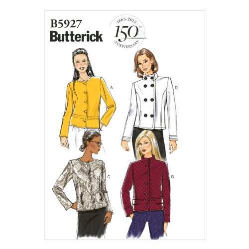 BUTTERICK PATTERNS B5927 Misses' Jacket Sewing Template, Size A5 (6-8-10-12-14)