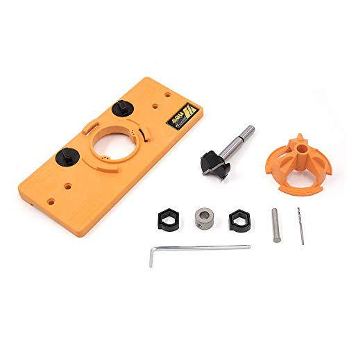 35mm Hinge Drilling Jig Karcy 35mm Woodworking Tool Drill Bits 1 Set Concealed Hinge Jig for Concealed Cabinet Door Hinges