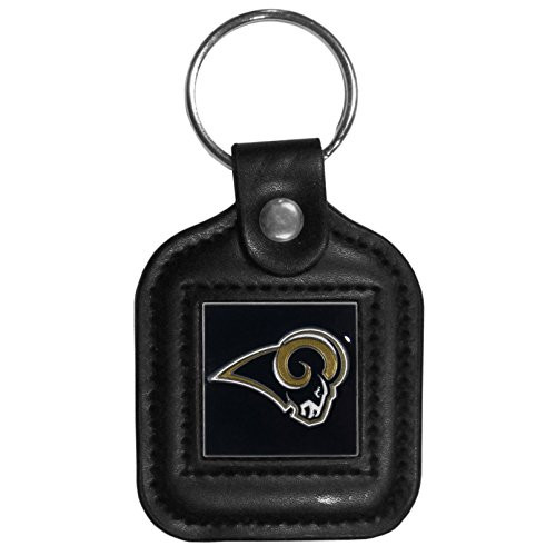 NFL Siskiyou Sports Fan Shop Los Angeles Rams Square Leather Key Chain One Size Black
