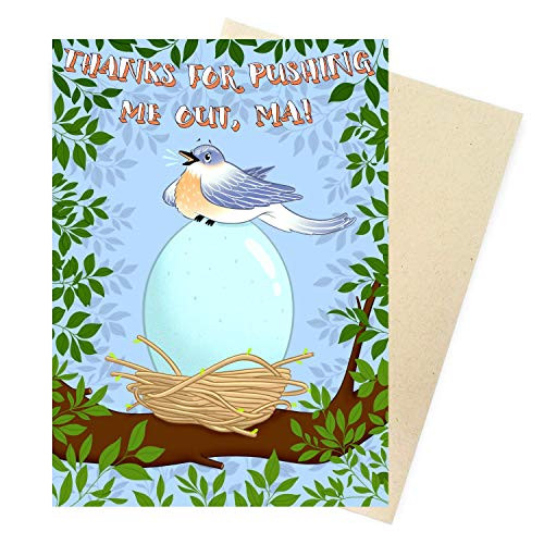 Sleazy Greetings Funny Mothers Day Card From Daughter   Adult Humor Birthday Card for Mom   Humorous Mothers Day Appreciation  Thanks For Pushing Me Out Ma