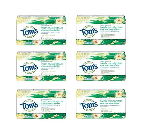 Tom s of Maine Natural Beauty Bar Bar Soap Natural Soap Fresh Eucalyptus 5 Ounce 6 Pack