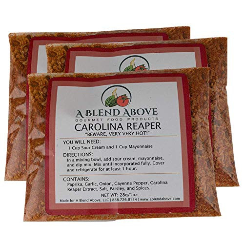 A Blend Above Carolina Reaper Spicy Dip Mix Gourmet Food 1 oz Packet  3 Pack