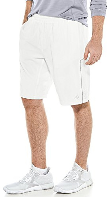 Coolibar UPF 50  Men s Outpace Sport Shorts 20   Sun Protective  Large  White