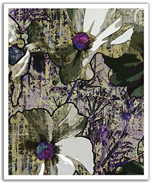 JP London POS2227 uStrip Peel and Stick Removable Wall Decal Sticker Mural Graffiti Floral Outlines Grunge 1975 Inch by 24 Inch