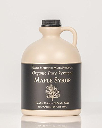 Mansfield Maple Certified Organic Pure Vermont Maple Syrup in Plastic Jug Golden Delicate  Vermont Fancy  Half Gallon