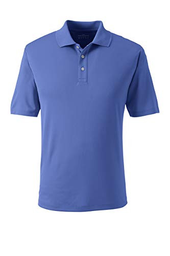 Lands  End Mens Short Sleeve Solid Active Polo Shirt True Blue Regular Small