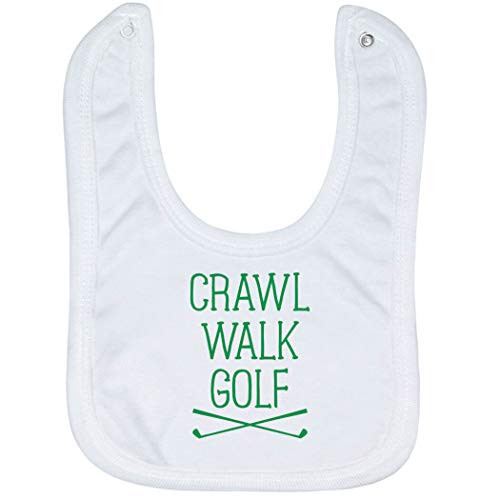 Golf Baby   Infant Bib   Crawl Walk Golf   Soft Microfiber Bib   Green