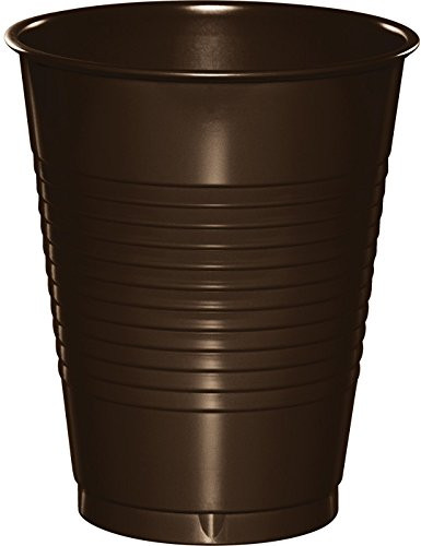 Creative Converting 20 Count Touch of Color Plastic Cups 16 oz Chocolate Brown