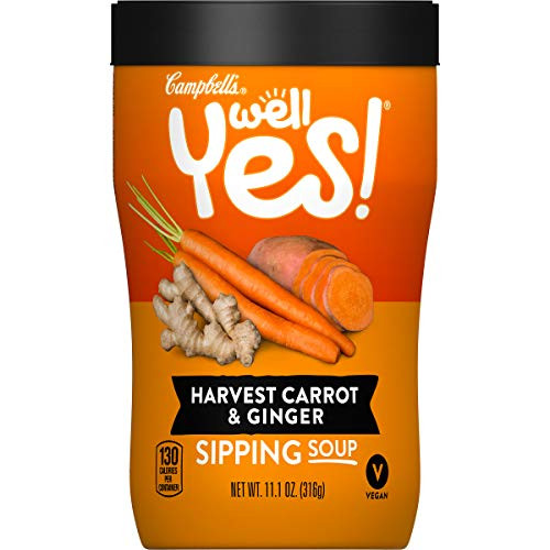 Campbell s Well Yes  Sipping Soup Vegetable Soup On The Go Harvest Carrot   Ginger 111 Oz Cup