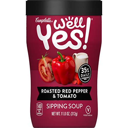 Campbell s Well Yes  Sipping Soup Vegetable Soup On The Go Roasted Red Pepper   Tomato 11 Oz Cup