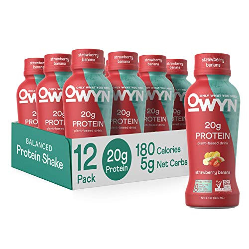 OWYN 100 Vegan Plant Based Protein Shakes Strawberry Banana 12 Fl Oz Pack of 12 Dairy Free Gluten Free Soy Free Tree Nut Free Egg Free Allergy Free Vegetarian OWYN 100 Vegan Plant Based Protein Shakes Strawberry Banana 12 Fl Oz Pack of 12 Dairy Free Gluten Free Soy Free Tree Nut Free Egg Free Allergy Free Vegetarian