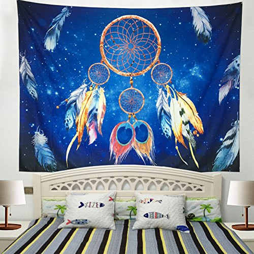 Racunbula DreamCatcher Tapestry Wall Hanging Dream Catcher Tapestry Hippie Mandala Bohemian Psychedelic Tapestry Table Covers Space Galaxy Tapestry Wall Art Tapestries for Bedroom Dorm Decor