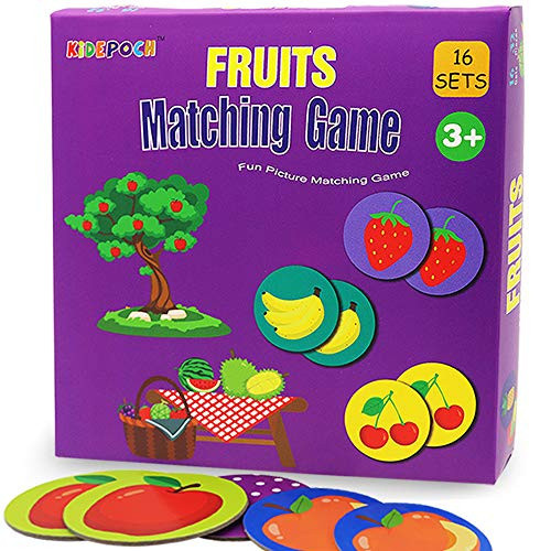 Memory Match Game 16 Matching Pairs Preschool Memory Games Featuring Fruit Element, Non Toxic Educational Memory Matching Game, Perfect for Kids, Toddlers, 2 Year Old or Up Memory Match Game 16 Matching Pairs Preschool Memory Games Featuring Fruit Element, Non Toxic Educational Memory Matching Game, Perfect for Kids, Toddlers, 2 Year Old or Up
