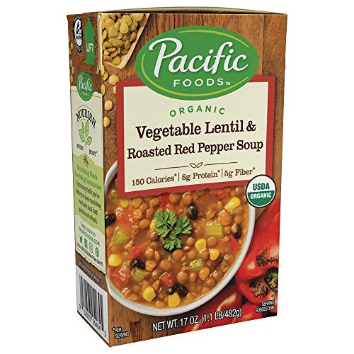Pacific Foods Organic Vegetable Lentil   Roasted Red Pepper Soup 17oz