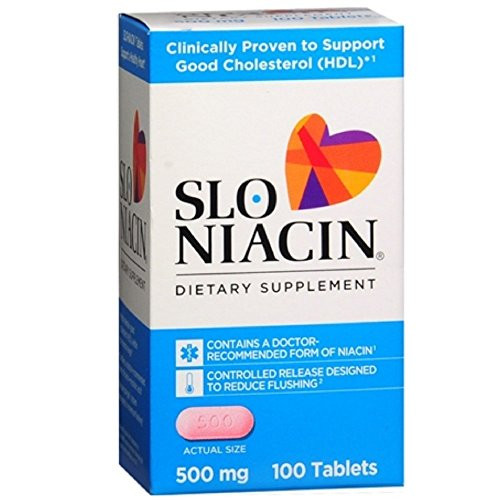 Slo Niacin 500 mg Tablets 100 Tablets  Pack of 2