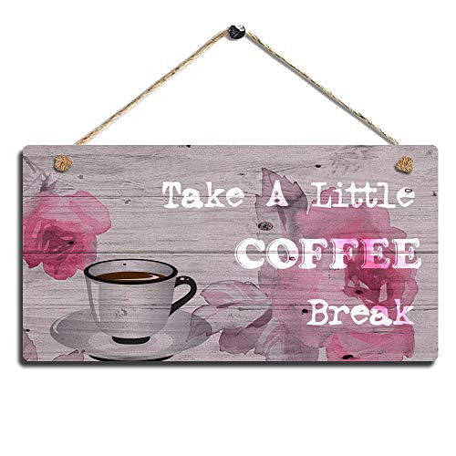 Smarten Arts Vintage Wood Wall Hanging Sign Coffee Home Decor Sign Kitchen Wall Art Sign
