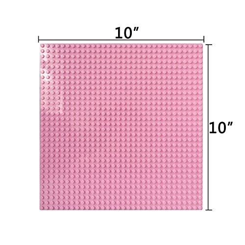 Super Bricks - Large 10" x 10" Baseplate - PINK Pack (2 Baseplates) - LEGO Compatible