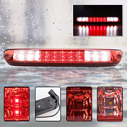 For 2004 2012 Chevy Colorado GMC Canyon High Mount LED 3rd Tail Brake Light Cargo Lamp Replace 531028 25971002  Chrome Housing Red Lens