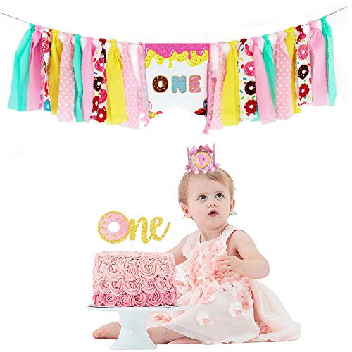 Donut Highchair Banner Set for Baby Girl First Birthday Party Decorations Donut Banner Cake Topper and ONE Crown Hat for Baby Cake Smash Party Supplies Donut Highchair Banner Set for Baby Girl First Birthday Party Decorations Donut Banner Cake Topper and ONE Crown Hat for Baby Cake Smash Party Supplies