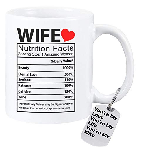 Valentines Day Gifts for Wife Best Wife Ever Mug Valentines Gift Mug Plus Wife Gift Keychain for Wife From Husband Anniversary Gift Mug for Wife