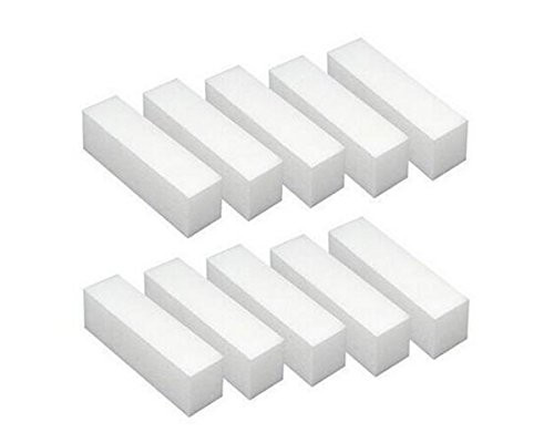 10PCS White Professional Washable 4 Ways Nail Buffing Block Manicure Pedicure Tool Emery Board Nail Art Care Buffing Buffer Sanding Files Block