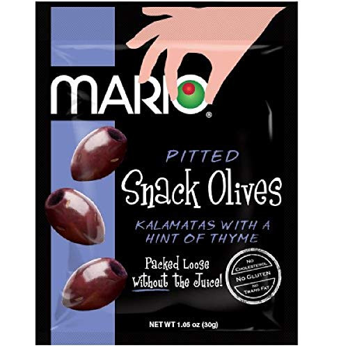 Mario Camacho Foods Pitted Snack Olives Kalamata with a Hint of Thyme 105 Ounce Pack of 12