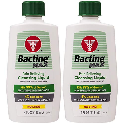 Bactine Max Pain Relieving Cleansing Liquid 4 Oz 2Count