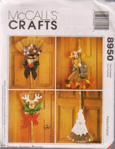 McCall s Crafts Sewing Pattern 8950   Holiday Halloween Christmas Decorative Brooms